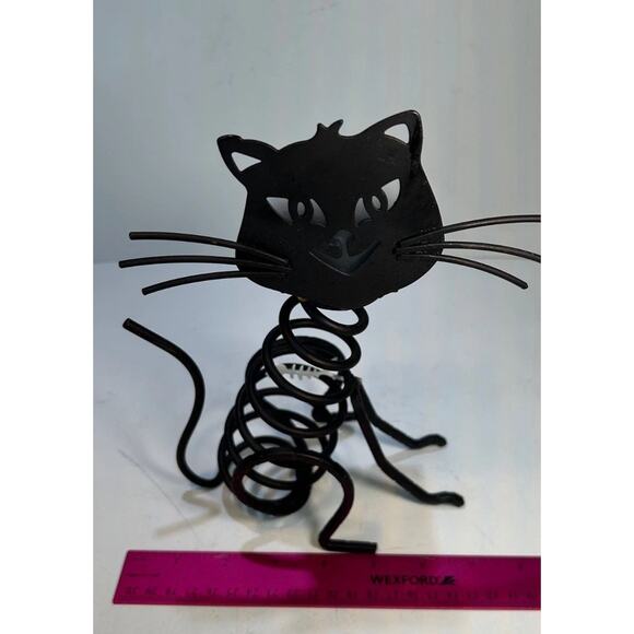 PartyLite STONES Candle Holder P8608 Metal Cat Skeleton Tea or Votive Halloween - Picture 9 of 10